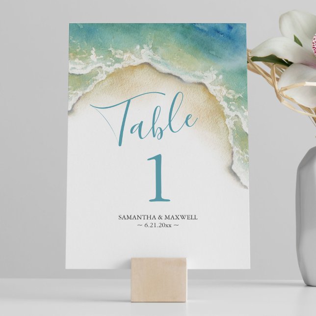 Ocean Blue Watercolor Table Number Cards (Creator Uploaded)