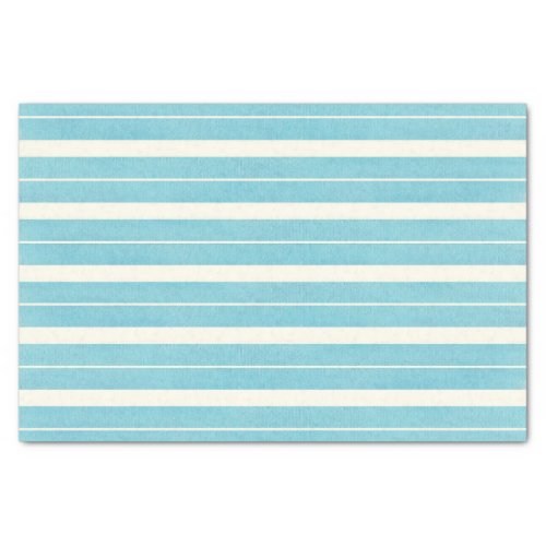 Ocean Blue Watercolor Texture Stripes  Tissue Paper