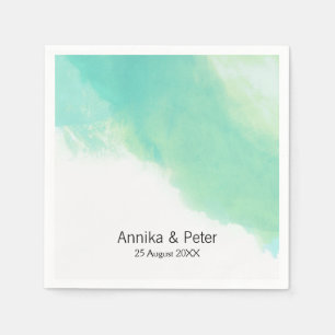 Ocean Blue Watercolor Wedding Napkins