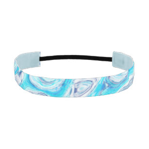 Ocean Blue Wave Marble Texture Abstract Liquid Athletic Headband