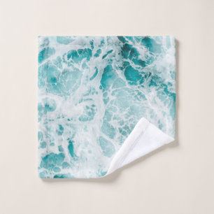 Ocean Blue Waves Bath Towel Set