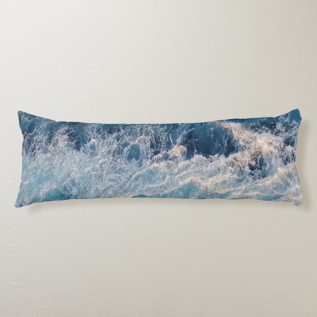 Ocean Blue Waves Body Pillow (Front)