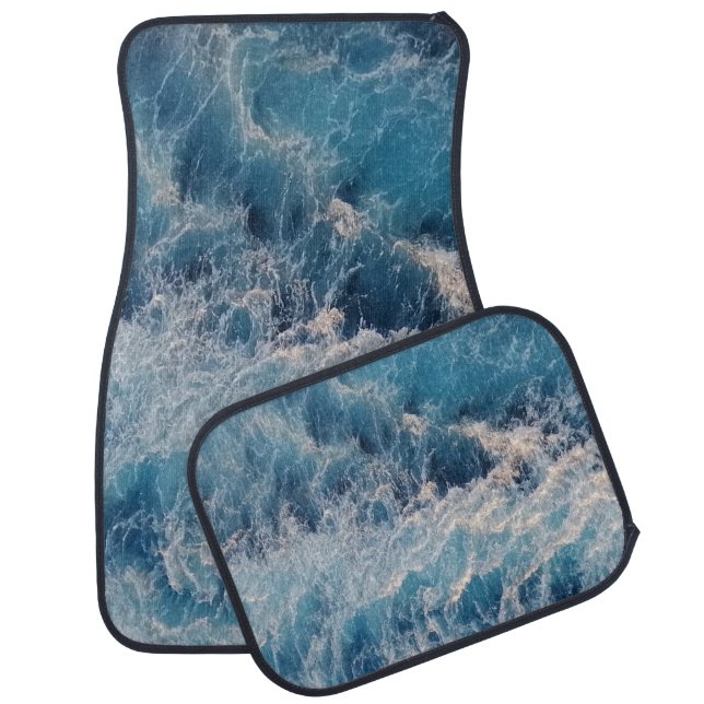 Ocean Blue Waves Car Floor Mat (Set)