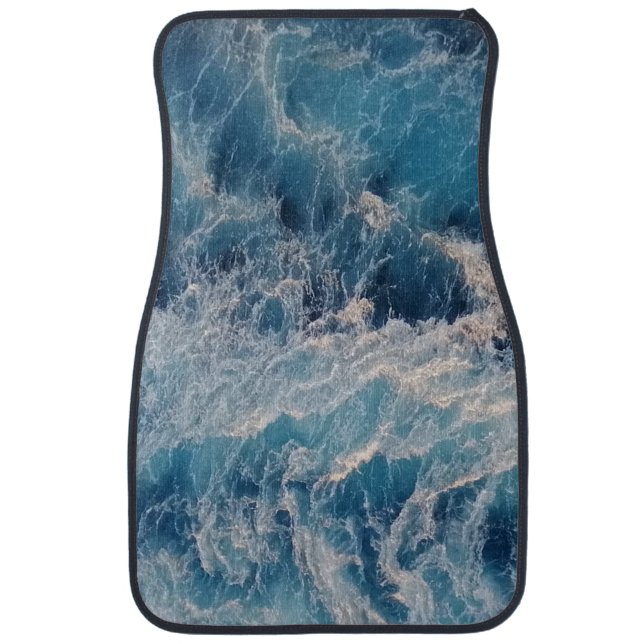 Ocean Blue Waves Car Floor Mat (Front)
