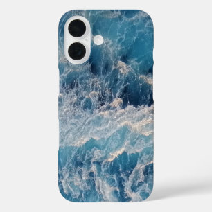 Ocean Blue Waves iPhone 16 Case