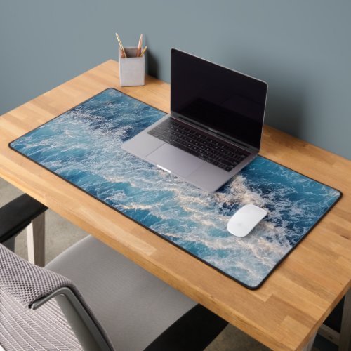 Ocean Blue Waves Desk Mat