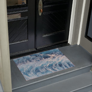 Ocean Blue Waves Doormat