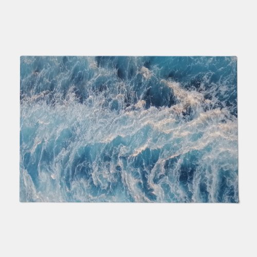 Ocean Blue Waves Doormat