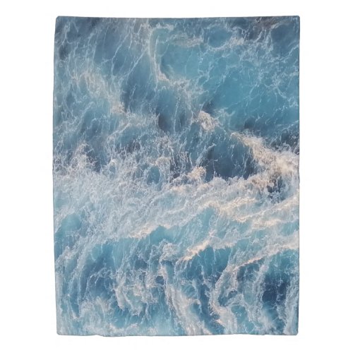 Ocean Blue Waves Duvet Cover