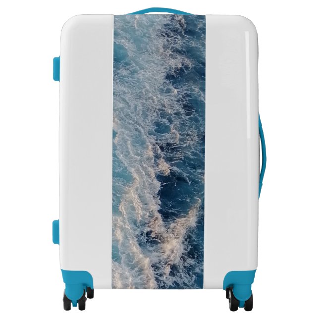 Ocean Blue Waves Luggage (Front)