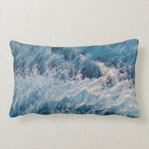 Ocean Blue Waves Lumbar Pillow