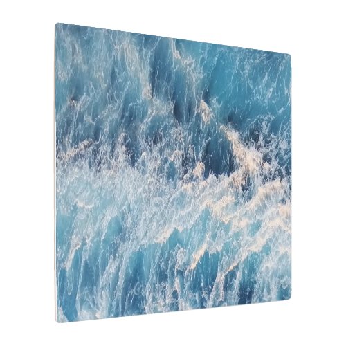 Ocean Blue Waves Metal Print