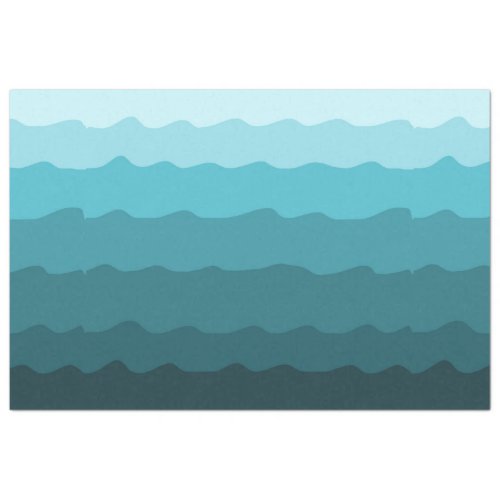 Ocean Blue Waves Minimal Beach Vibes Decoupage  Tissue Paper