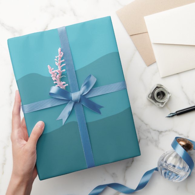 Ocean Blue Waves Minimal Beach Vibes Wrapping Paper (Gifting)
