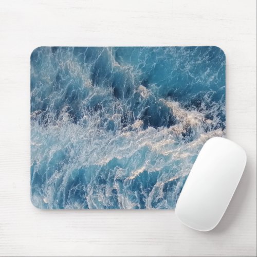 Ocean Blue Waves Mouse Pad