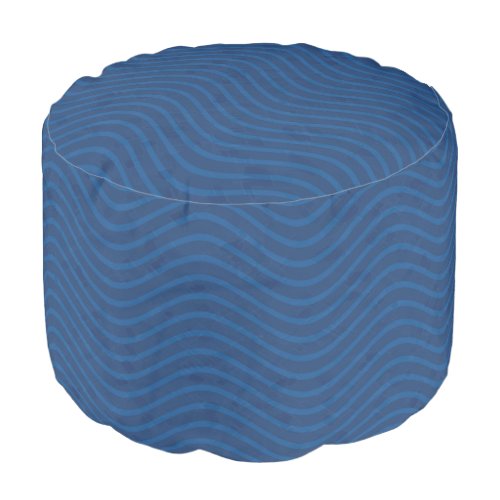 Ocean Blue Waves Pattern Pouf