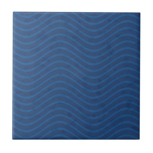 Ocean Blue Waves Pattern Tile