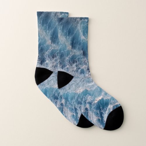 Ocean Blue Waves Socks