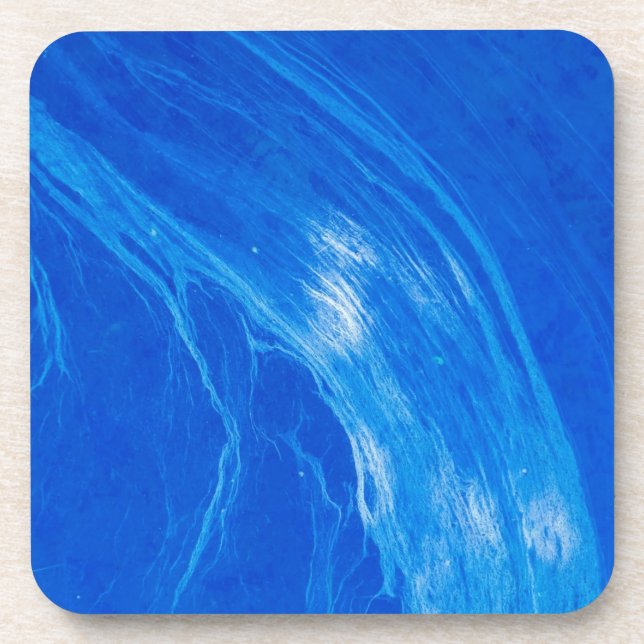 Ocean Blue Waves Summer Time Beverage Coaster (Front)