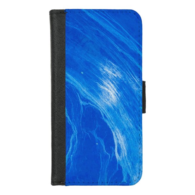 Ocean Blue Waves Summer Time iPhone Wallet Case (Front)