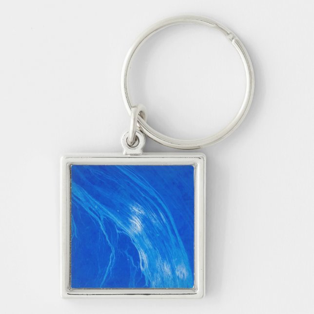 Ocean Blue Waves Summer Time Keychain (Front)
