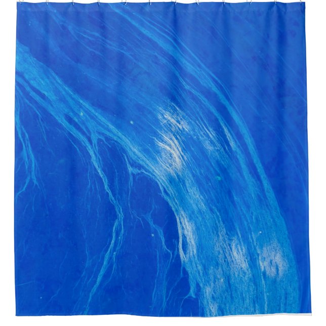 Ocean Blue Waves Summer Time Shower Curtain (Front)