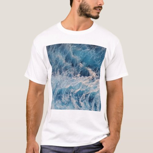 Ocean Blue Waves T_Shirt
