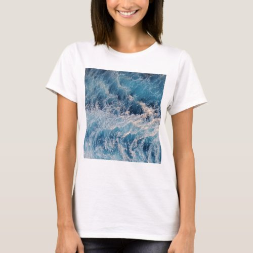Ocean Blue Waves  T_Shirt