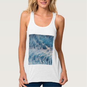 Ocean Blue Waves Tank Top