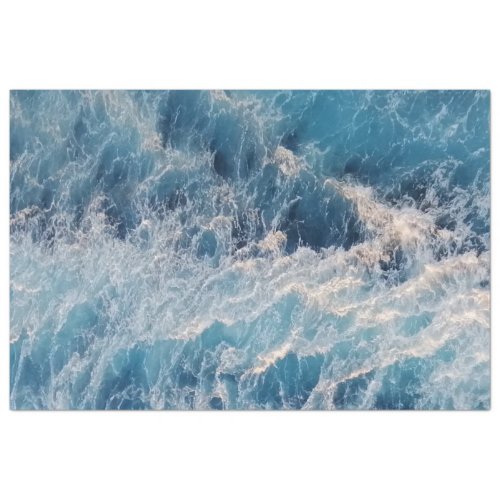 Ocean Blue Waves Tissue Paper