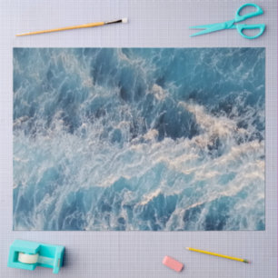 Ocean Blue Waves Tissue Paper