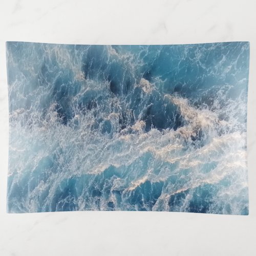 Ocean Blue Waves Trinket Tray