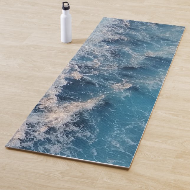 Ocean Blue Waves Yoga Mat (In Situ)