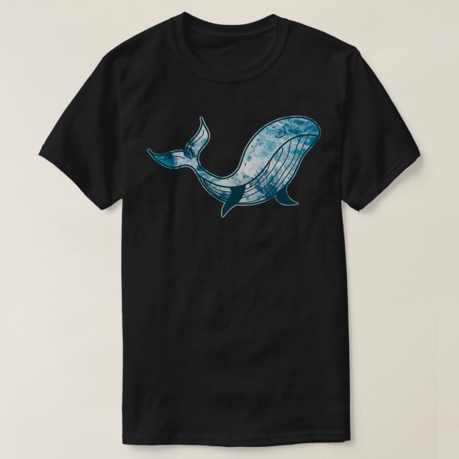 Ocean Blue Whale T-Shirt (Design Front)