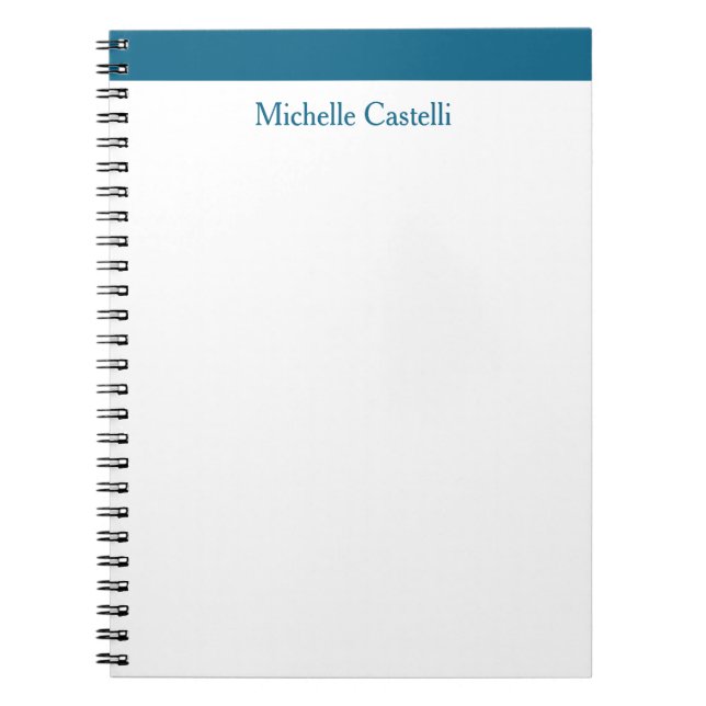 Ocean Blue & White Professional Unique Classical Notebook (Front)