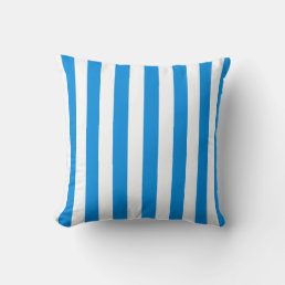 Ocean Blue White Stripes Elegant Color Harmony Throw Pillow