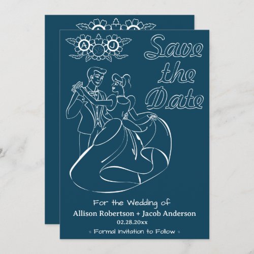 Ocean Blue  White wedding Save the Date