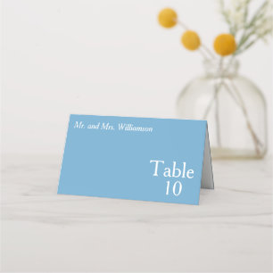 Ocean Blue White Wedding Table Number Place Card