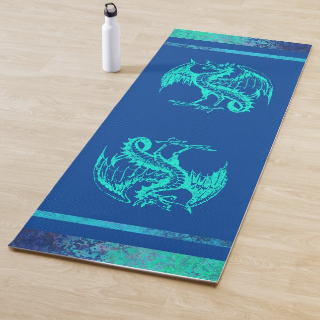 Ocean blue wild dragon yoga mat (In Situ)