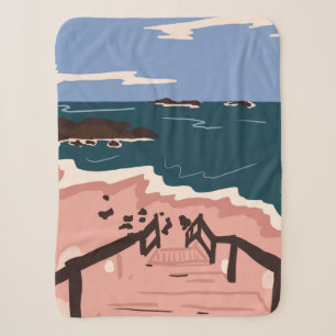 Ocean Blues Sherpa Blanket