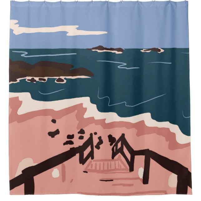 Ocean Blues Shower Curtain (Front)