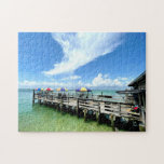 Ocean Boardwalk Destin Florida Photography Jigsaw Puzzle<br><div class="desc">This beautiful Destin Florida boardwalk photograph puzzle features tables with umbrellas next to the lovely ocean water.</div>
