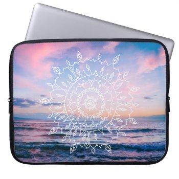 Ocean Boho Mandala | Laptop Sleeve by GaeaPhoto at Zazzle