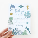 Ocean Boy Baby Shower Thank You Card<br><div class="desc">Cute under the sea theme baby shower thank you template card featuring illustration of ocean creatures.</div>