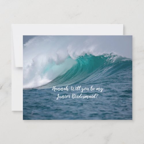 Ocean Breaking Wave Be My Bridesmaid Card