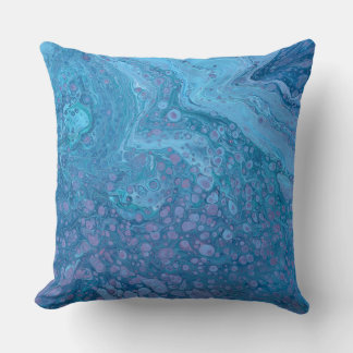 Ocean Breeze 3 Blue Purple Abstract Accent Pillow