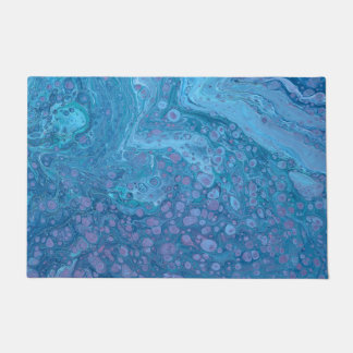 Ocean Breeze 3 Soft Blue Purple Abstract Door Mat