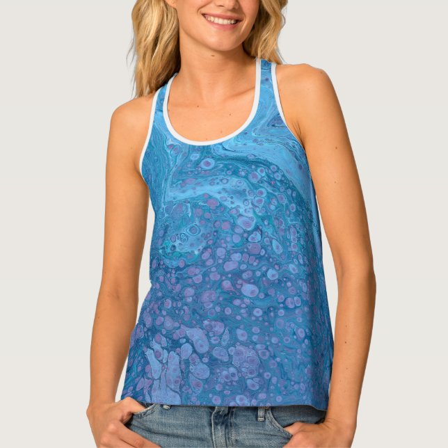 Ocean Breeze 3 Soft Blue Purple Abstract Tank Top (Front)