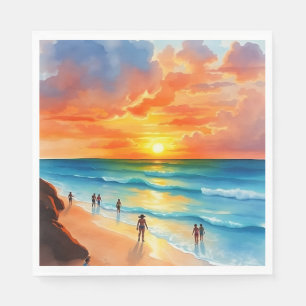 Ocean Breeze and Fiery Skies Napkins