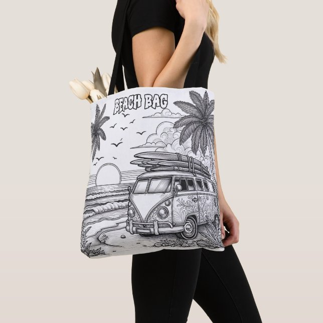 Ocean Breeze Beach Coloring  Tote Bag (Close Up)